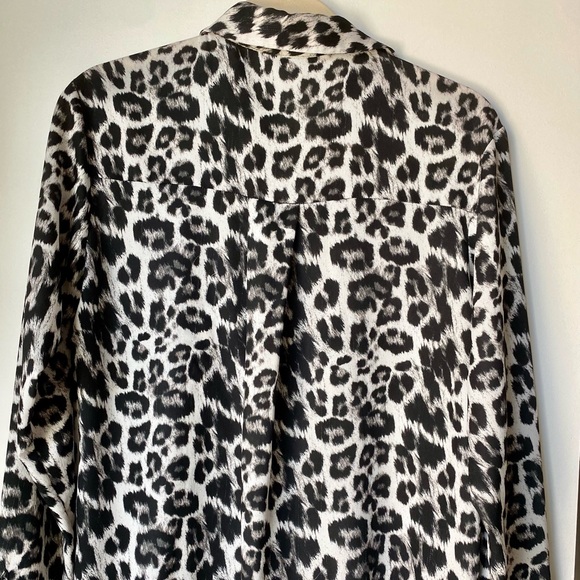 LIKE NEW Zara Animal Print Black & White Shirt Long Sleeve button down formal - Picture 5 of 6